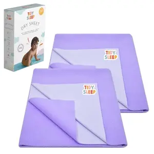 Tidy Sleep Instadry Anti-Piling Fleece Extra Absorbent Quick Dry Sheet for New Born Babies Cotton Bed Protector Mattress (Small (70cm X 50cm) Lilac)