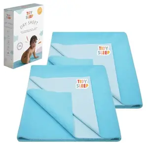 Tidy Sleep Instadry Anti-Piling Fleece Extra Absorbent Quick Dry Sheet for New Born Babies Cotton Bed Protector Mattress (Small (70cm X 50cm) Baby Blue)