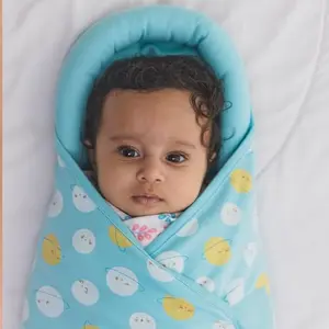 Tidy Sleep Baby Swaddle Wrappper Adjustable for Newborn || 100% Cotton Soft || Newborn Blanket for 0-6 Months (Blue)