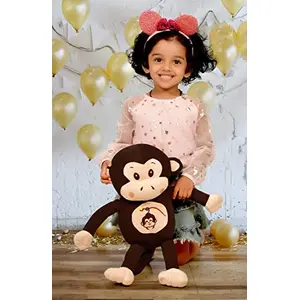 DearJoy Monkey Plush Pillow for Babies and Soft Toy for Kids (Brown 55 cm)