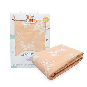 TIDY SLEEP Baby Blankets 6 Layer Wraper 100% Cotton Stroller Cover Receiving Blankets Peach (100 cm x 90 cm)