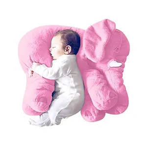 DearJoy Big Fibre Filled Baby Pillow and Stuffed Animal Elephant Soft Toy of Plush Hugging Pillow Material for Kids Boy/Girl as Birthday Gift (60 cm Pink)Polyester
