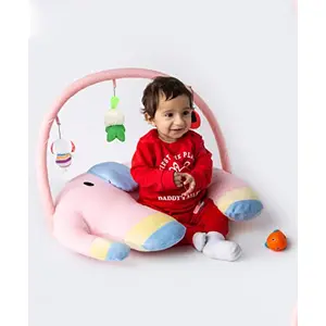 DearJoy Elephant Shaped Baby Feeding Pillow Learn to Sit Chair and Play Gym (Pink)