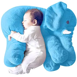 DearJoy Polyester Big Size Fibre Filled Stuffed Animal Elephant Soft Toy For Baby Of Plush Hugging Pillow Soft Toy For Kids Boy Girl Birthday Gift (60 Cm Blue)