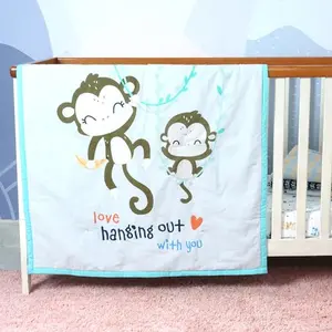 TIDY SLEEP Cotton Comforter for Baby AC Quilt Winter Blanket for NewbornSuper SoftReversible for InfantsToddlers Babies 0-2 Years (Monkey)