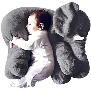 DearJoy Polyester Big Size Fibre Filled Stuffed Animal Elephant Soft Toy For Baby Of Plush Hugging Pillow Soft Toy For Kids Boy Girl Birthday Gift (60 Cm Grey)