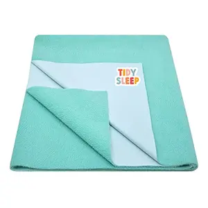 TIDY SLEEP Waterproof Quick Dry Sheet for Baby Bed Protector- Double Bed/King Size - 8.5 x 7.2 feet (260cm x 220cm) - Sea Green