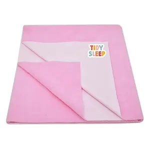 TIDY SLEEP Waterproof Quick Dry Sheet for Baby Bed Protector- Double Bed/King Size - 8.5 x 7.2 feet (260cm x 220cm) - Pink