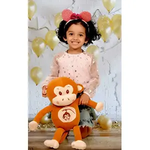 DearJoy Monkey Plush Pillow for Babies and Soft Toy for Kids (Light Brown 55 cm)