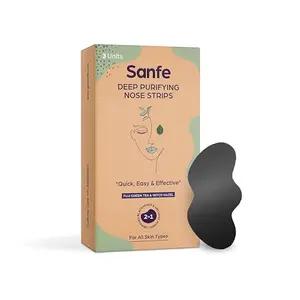 Sanfe Deep Purifying Nose Strips for Women - Pack of 3 with Fuji Green Tea & Witch Hazel extracts | Removes Whiteheads | Blackheads and cleanses pores | Use on Nose