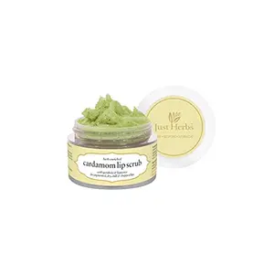 Just Herbs Organic Moisturizing Lip Scrub with Liquorice for Dry Chapped & Smoker Lips - SLS & Paraben Free Cardamom 15gm