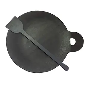 MYNAKSHA Traditional Iron Dosa Kallu 10.5 inch (Black8mm Thick)