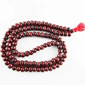 RDK Processed Chandan Mala for Pooja Chanting or Wearing Yoga Jewelry Prayer Beads Meditation Jewelry Wooden Beads Japa Mala (Pack of 1 Red Mala)