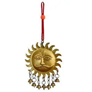 Sri Surya with Bells for Vastu/Shani Dosh Vahan Durghatna Nivaran Talisman Decor Ornament Accessories/Good Luck Charm Protection Wall Hanging