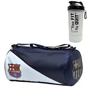 5 O' CLOCK SPORTS Gym Bag Combo Set Enclosed with Soft Leather Gym Bag for Men Fitness - Blue FCB Black and White Alfa Shaker