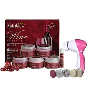 NUTRIGLOW 5 In 1 Face Massager Wine Facial Kit 250+10g (NG-Combo-028)