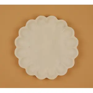 AGRA SOFT STONE CARVING PRODUCTS Daisy Marble Platter for Decoration and Serving