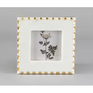 AGRA SOFT STONE CARVING PRODUCTS Diana Marble Photo Frame for Gift Table and Couple Room Decoration (Photo Size 4x4 Inch)