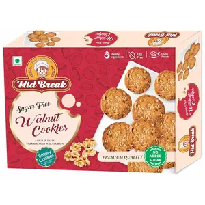 Midbreak Walnut Bliss - Sugar-Free Walnut Cookies | Nutrient-Rich Gut-Friendly And High in Omega-3 - Indulge in Goodness! 300g Pack Of 1