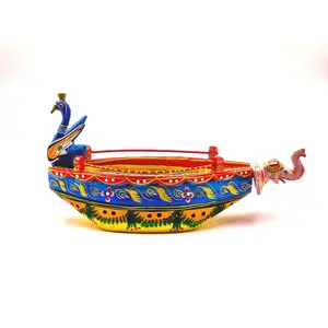 VARANASI WOODEN TOYS Laddu Gopal Wooden Boat Toys Handmade Handpainted Handicraft Home Decor Janmastmi Toys Item (94.752.75)