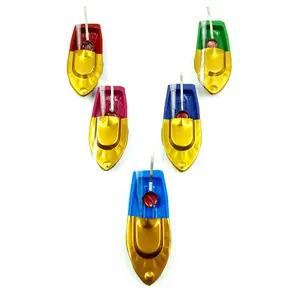 VARANASI WOODEN TOYS 5 pcs. Classic putt putt Handmade steam Toy Boat naav (Random Color)- Multi Color