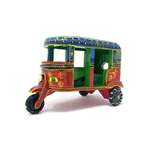 VARANASI WOODEN TOYS Wooden Auto Rickshaw Toy for Kids Wooden Handicraft Items for Home Dcor and Festive Decoration (Size 18 x 11.5 Cm 300 Gm)