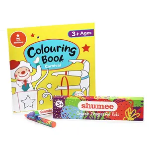 VARANASI WOODEN TOYS Colouring Book & Organic Crayon Kit for 3 Years+ Kids (3-6 Years) - Skill Building Art and Craft DIY Set for Kids to Create a Colourful Carnival| Travel Friendly| Birthday Return Gift