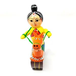 VARANASI WOODEN TOYS Wooden Pretend Play Warrior Queen (Available in Assorted Colours)