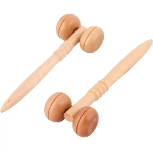 VARANASI WOODEN TOYS Face Lifting & Slimming Small Wooden Tool Massager (11 cm) - Set of 2