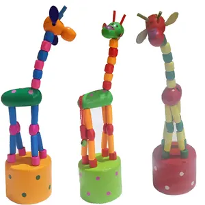 VARANASI WOODEN TOYS Buy 2 Channapatna Giraffe Spring Toy & Get 1 Free|Multicolor