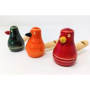 VARANASI WOODEN TOYS Wooden Whistle Handcrafted Sound Toy Discover Sounds Develops Sensory Skills for Kids Toddlers Children (Whistle Bird)