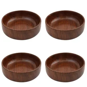 VARANASI WOODEN TOYS VARANASI WOODEN TOYS Wooden Decorative Bowl Wood Handmade Single Piece Square Platter (Brown Dimension - Length - 6 Width - 6 Height - 2 Inch Weight - 300 Grams) Set of 4