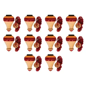 VARANASI WOODEN TOYS Spinning Tops|Lattu|Bhawra|Latto | Bambaram | Packs of Windup Top |Traditional Indian Game | Classic Nostalgic Outdoor Games|Fun & Therapeutic|For Kids & Adults|For 6 years & Up (PACK OF 10)