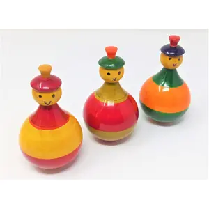 VARANASI WOODEN TOYS Wooden Hen Roly Poly Toy for Kids & Toddlers