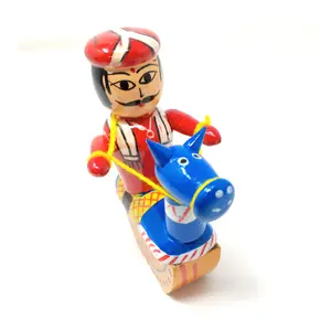 VARANASI WOODEN TOYS Wooden Pretend Play Warrior King (Available in Assorted Colours)