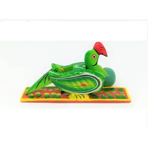 VARANASI WOODEN TOYS - The Up and Down Parrot Toy -Wooden-Handmade-Non Toxic Colors