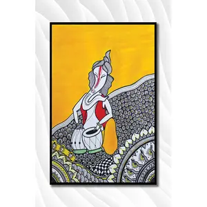 MADHUBANI PAINTINGS - Laminated Paper Poster - Geet Ganesh - Traditional Indian God - Madhubani Art - Laminated Paper Poster for Home and Office (Laminated Paper Size12X18 Inches MultiColor)