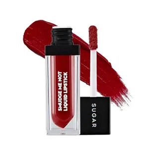 SUGAR Cosmetics Smudge Me Not Mini Liquid Lipsticks for Women | Transferproof & Waterproof | Lasts Upto 12hrs | Matte Lipstick - 01 Brazen Raisin (Burgundy)