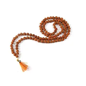 radhna Indian Wooden Rudraksh Mala 108+1 Beads 5 mm (Brown)
