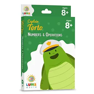 Luma World Captain Torto Educational Game-Based Math Flashcards with a Fun Magic Glass to View Hidden Numbers for Ages 8+ Years to Learn Grade 3 Numbers and Operations Set of 50 Cards