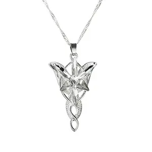 Yellow Chimes Arwen's Evenstar Necklace Lord of the rings silver Pendant for Girls and Women