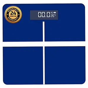beatXP Blue plus Digital Bathroom Weighing Scale with LCD Panel & Thick Tempered Glass Electronic Weight Machine for Human Body - 2 Year Warranty