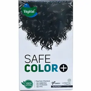 Vegetal Safe Hair Color - Burgundy 50gm - Certified Organic Chemical and Allergy Free Bio Natural Hair Color with No Ammonia Formula for Men and Women