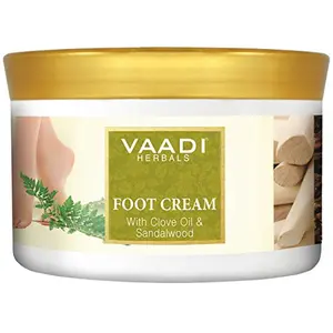 Vaadi Herbals Foot Cream for Dry Cracked and Itchy Feets - All Natural with Clove Oil and Sandalwood - 500 Gm (17.64 Oz)