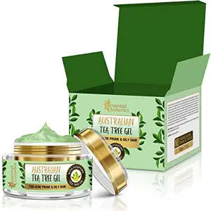 Oriental Botanics Australian Tea Tree Face Gel 50ml | Day or Night Cream For Acne Prone & Oily Skin No SLS and Paraben
