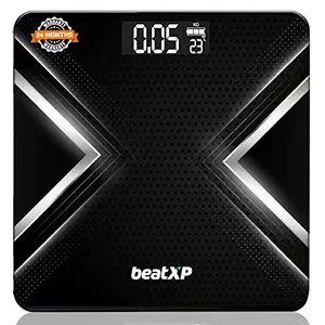 beatXP Gravity X Digital Weight Machine For Body Weight with Thick Tempered Glass Best Bathroom Weighing Scale with LCD Display - 2 Year Warranty