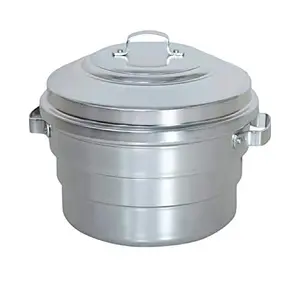 Subaa Standard Anodised Aluminium Idly Maker/Satti/Steamer/Cooker 10 Idly Pot(1.2 Kg 2 Idly Plate) Export Quality Silver