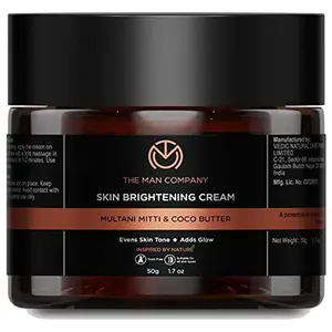 THE MAN COMPANY Skin Brightening Cream - Day Face Cream (1.7 oz) - Indian Clay with skin healing effect Daily Use - Natural Face Moisturizer Paraben Free