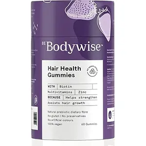 TARIN Bodywise Biotin Hair Gummies for Women | Hair Vitamin | Reduce Hair Fall with Delicious Strawberry Flavoured Gummies | Added Zinc & Multivitamins | 60 Day Pack