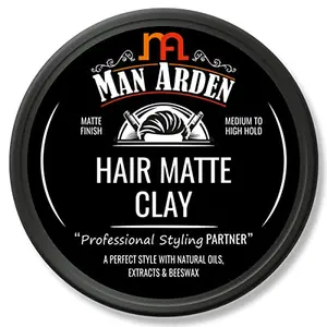 Man Arden Hair Matte Clay Professional Styling For Matte Finish Medium to High Hold Adds Thickness and Texture Non Greasy Anytime Re-Stylable 50gm